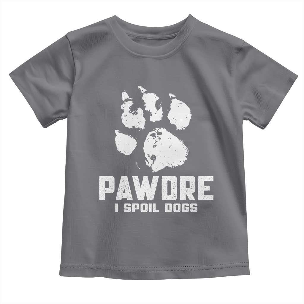 Funny Pawdre I Spoil Dogs Toddler T Shirt Fur Dad Fathers Day Vintage Paw Prints