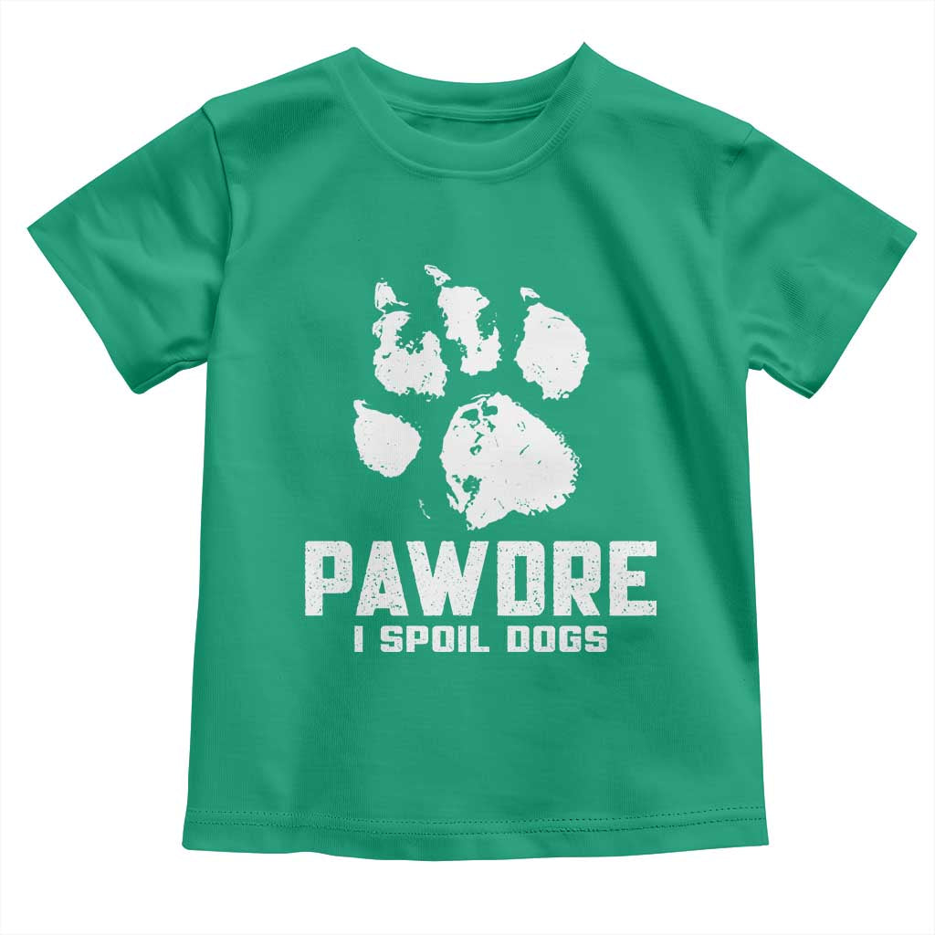 Funny Pawdre I Spoil Dogs Toddler T Shirt Fur Dad Fathers Day Vintage Paw Prints