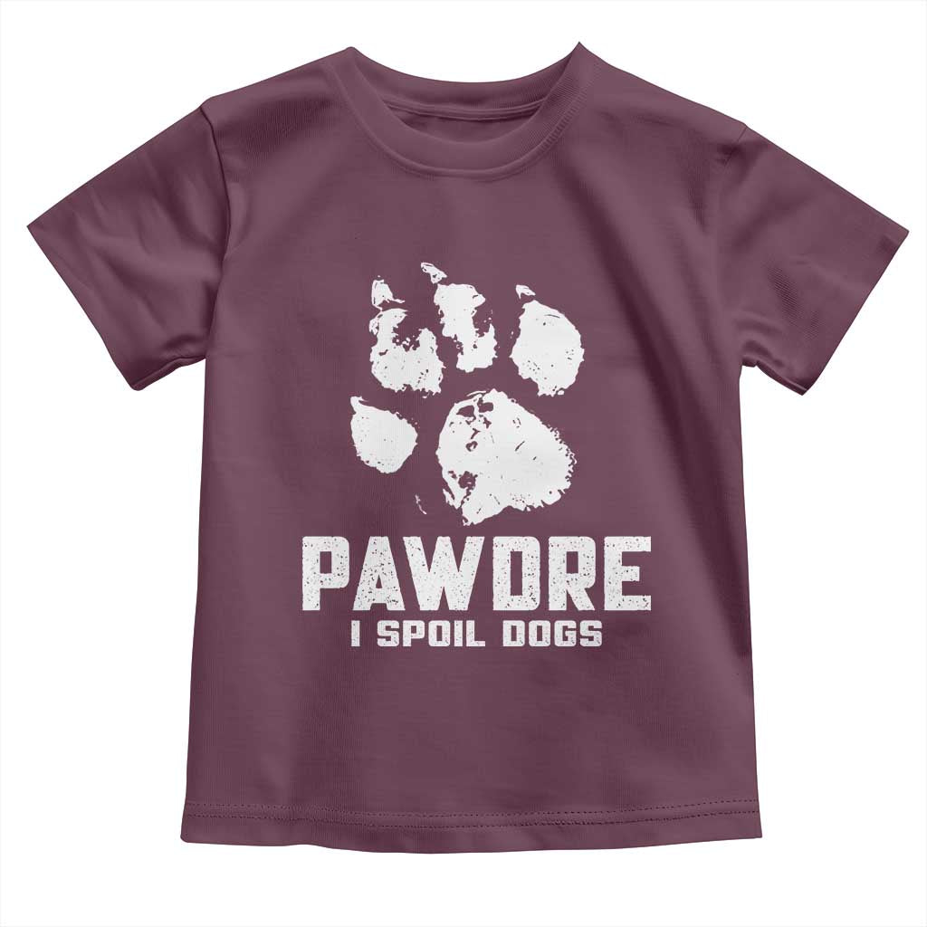 Funny Pawdre I Spoil Dogs Toddler T Shirt Fur Dad Fathers Day Vintage Paw Prints