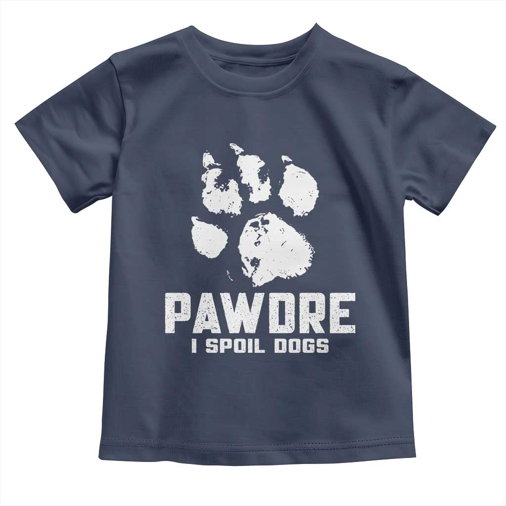 Funny Pawdre I Spoil Dogs Toddler T Shirt Fur Dad Fathers Day Vintage Paw Prints