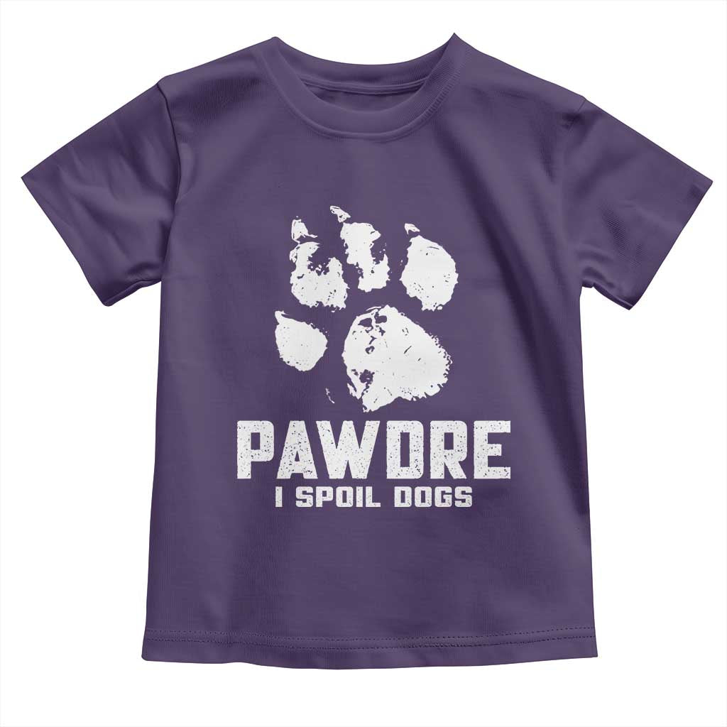 Funny Pawdre I Spoil Dogs Toddler T Shirt Fur Dad Fathers Day Vintage Paw Prints