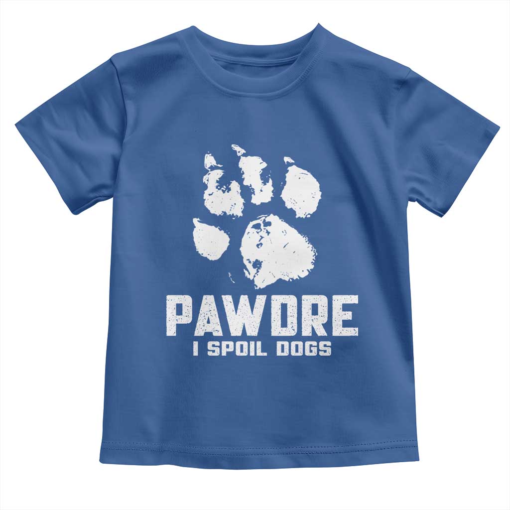 Funny Pawdre I Spoil Dogs Toddler T Shirt Fur Dad Fathers Day Vintage Paw Prints