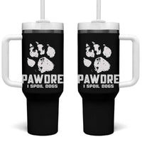 Funny Pawdre I Spoil Dogs Tumbler With Handle Fur Dad Fathers Day Vintage Paw Prints