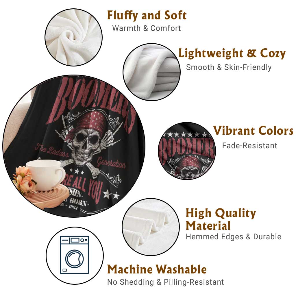 Boomers The Badass Generation Before All You Sissies Were Born Throw Blanket Baby Boomers Generation Skull - Wonder Print Shop