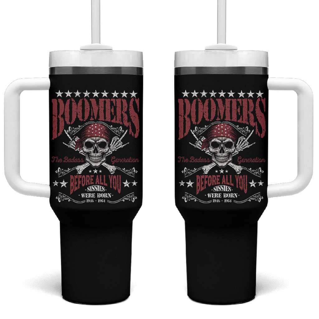 Boomers The Badass Generation Before All You Sissies Were Born Tumbler With Handle Baby Boomers Generation Skull - Wonder Print Shop