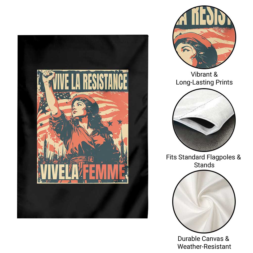 Vive La Resistance Vivela Femme Garden Flag Feminist Women's Right Political Sattire - Wonder Print Shop
