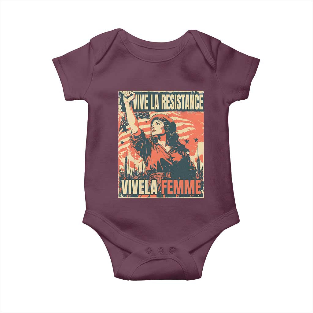 Vive La Resistance Vivela Femme Baby Onesie Feminist Women's Right Political Sattire - Wonder Print Shop