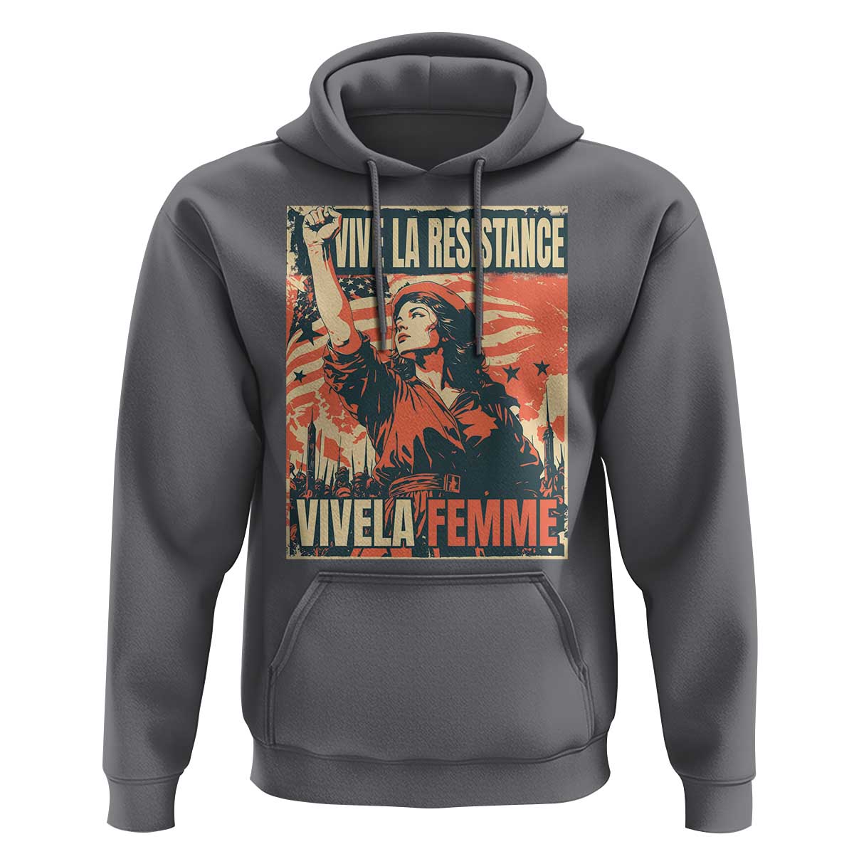 Vive La Resistance Vivela Femme Hoodie Feminist Women's Right Political Sattire - Wonder Print Shop