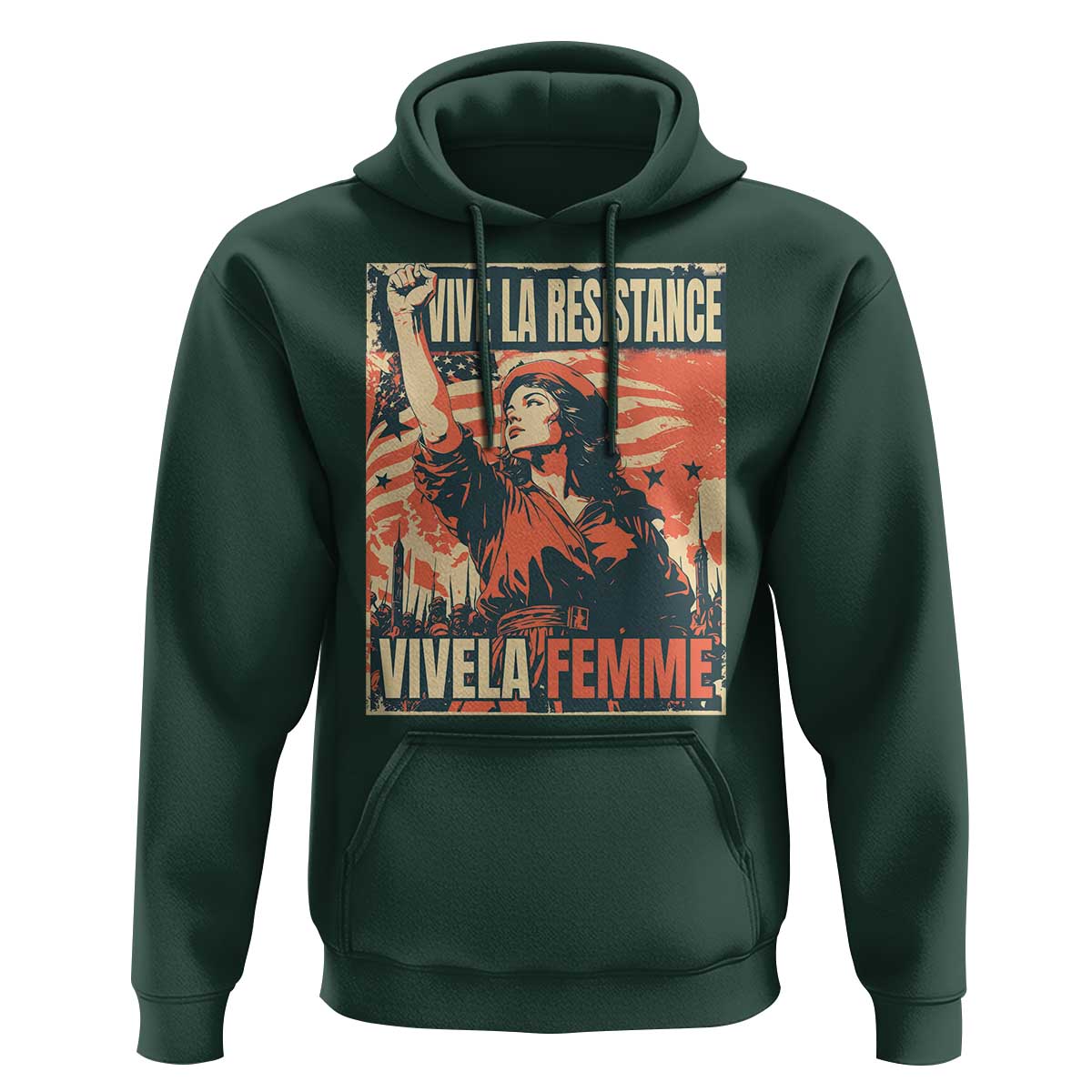 Vive La Resistance Vivela Femme Hoodie Feminist Women's Right Political Sattire - Wonder Print Shop