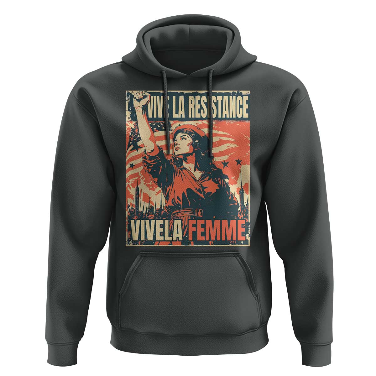 Vive La Resistance Vivela Femme Hoodie Feminist Women's Right Political Sattire - Wonder Print Shop