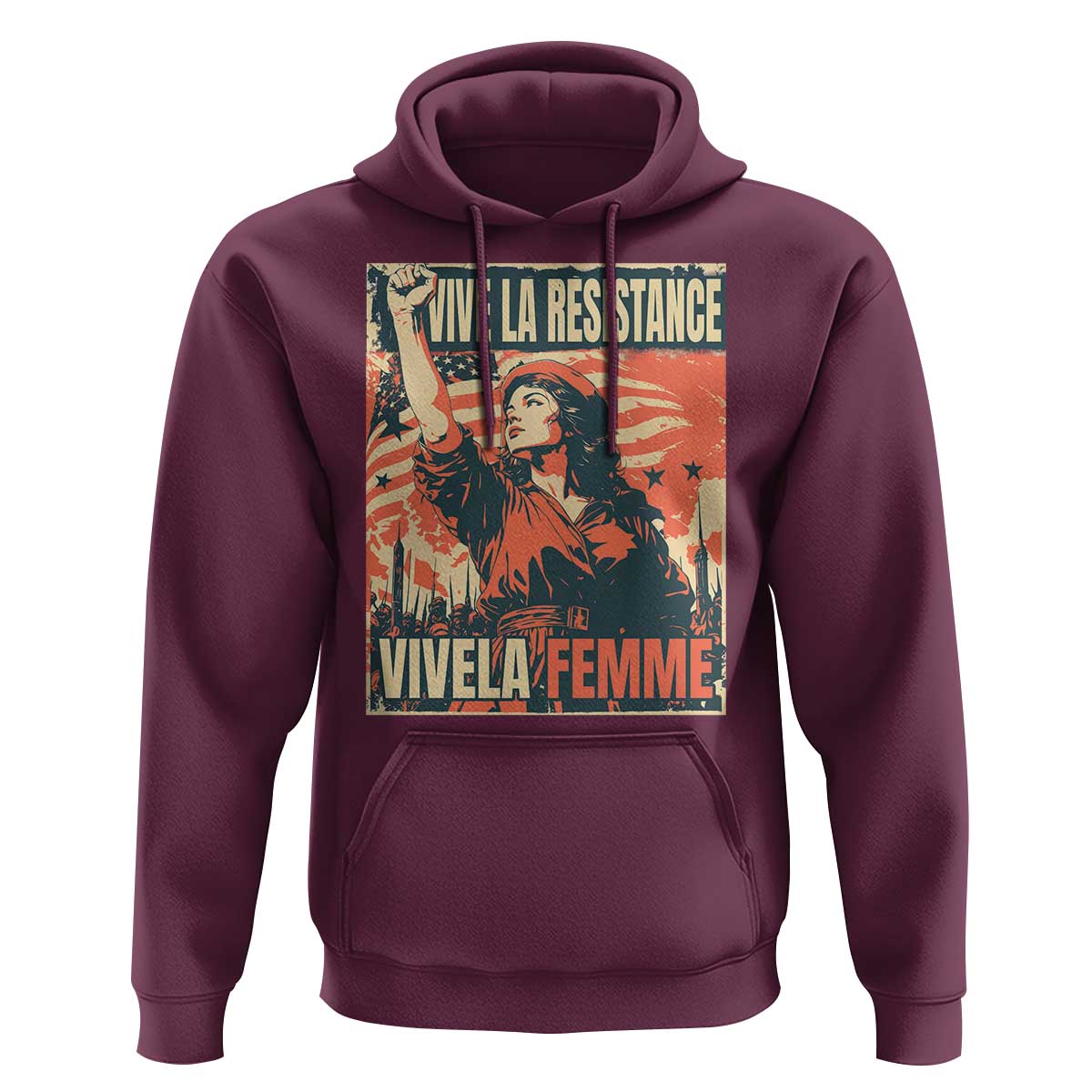 Vive La Resistance Vivela Femme Hoodie Feminist Women's Right Political Sattire - Wonder Print Shop