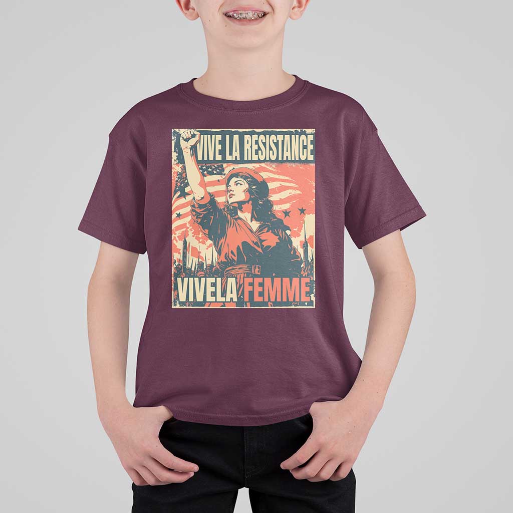 Vive La Resistance Vivela Femme T Shirt For Kid Feminist Women's Right Political Sattire - Wonder Print Shop