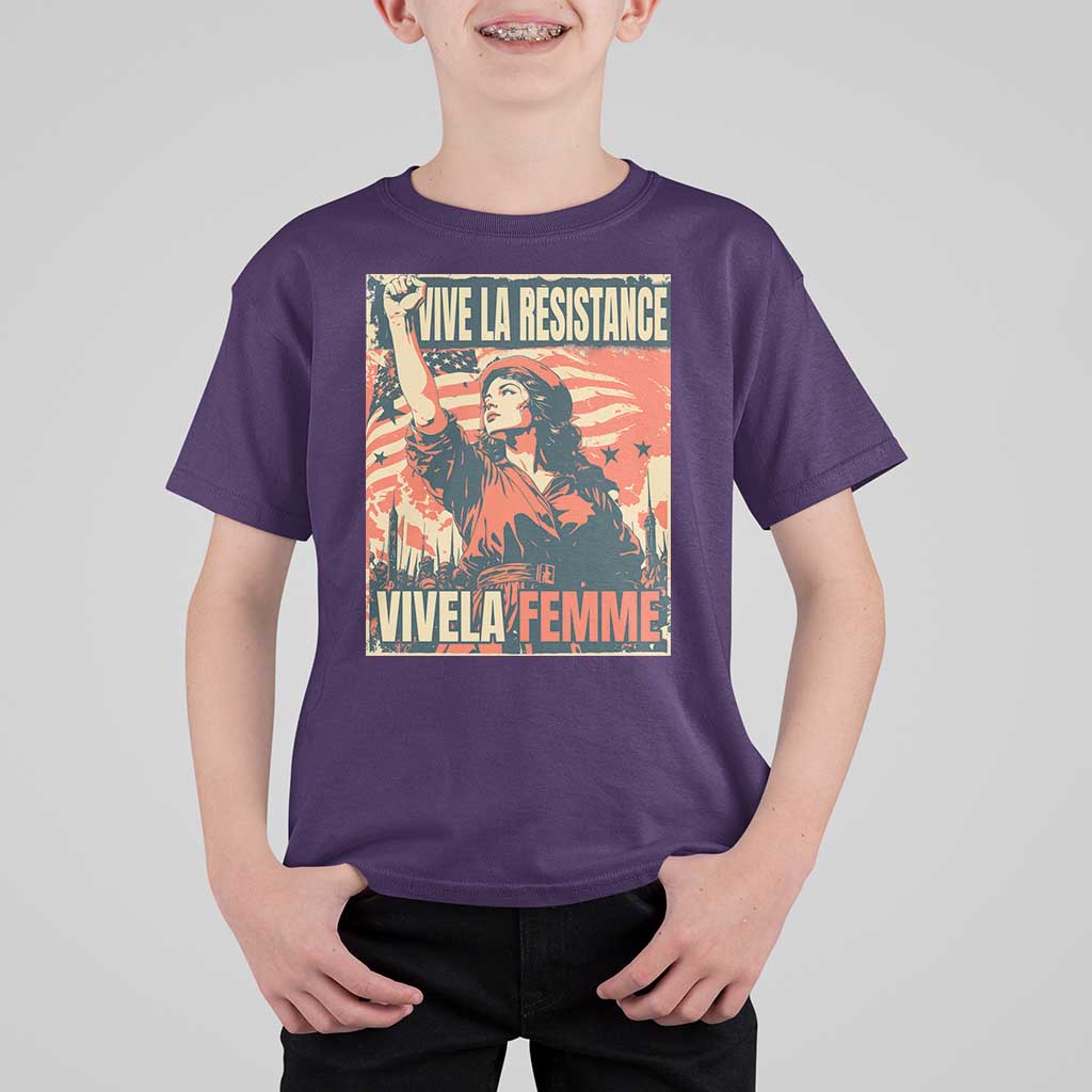 Vive La Resistance Vivela Femme T Shirt For Kid Feminist Women's Right Political Sattire - Wonder Print Shop