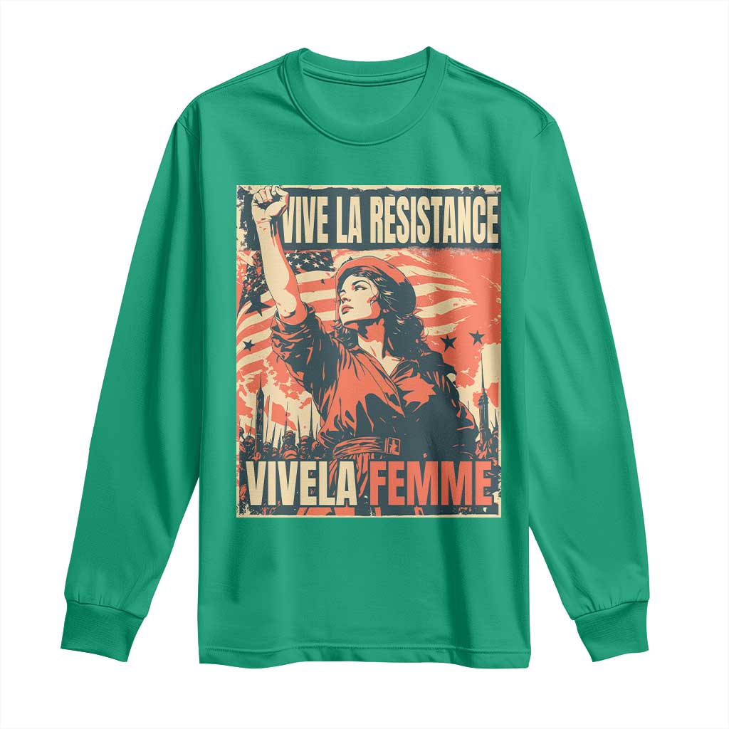 Vive La Resistance Vivela Femme Long Sleeve Shirt Feminist Women's Right Political Sattire - Wonder Print Shop