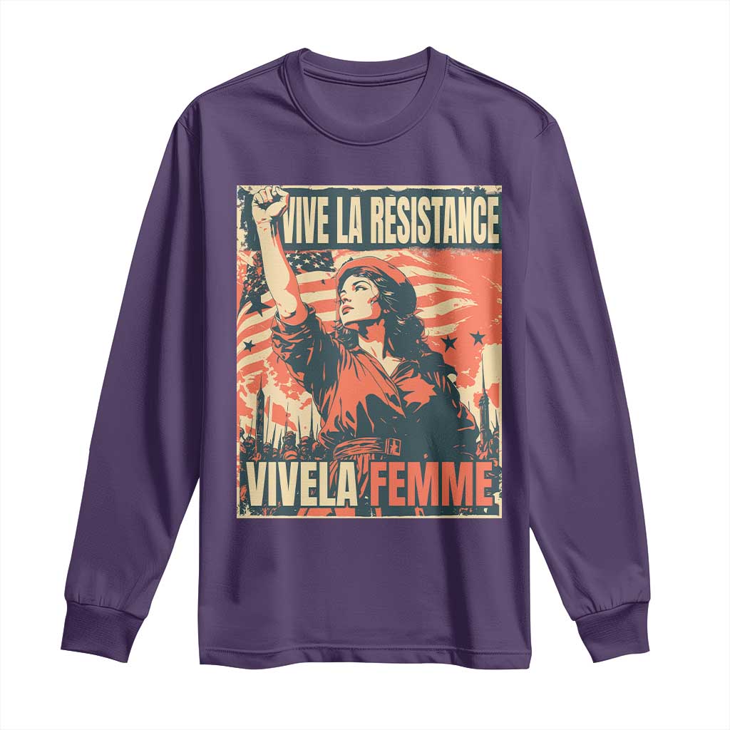 Vive La Resistance Vivela Femme Long Sleeve Shirt Feminist Women's Right Political Sattire - Wonder Print Shop