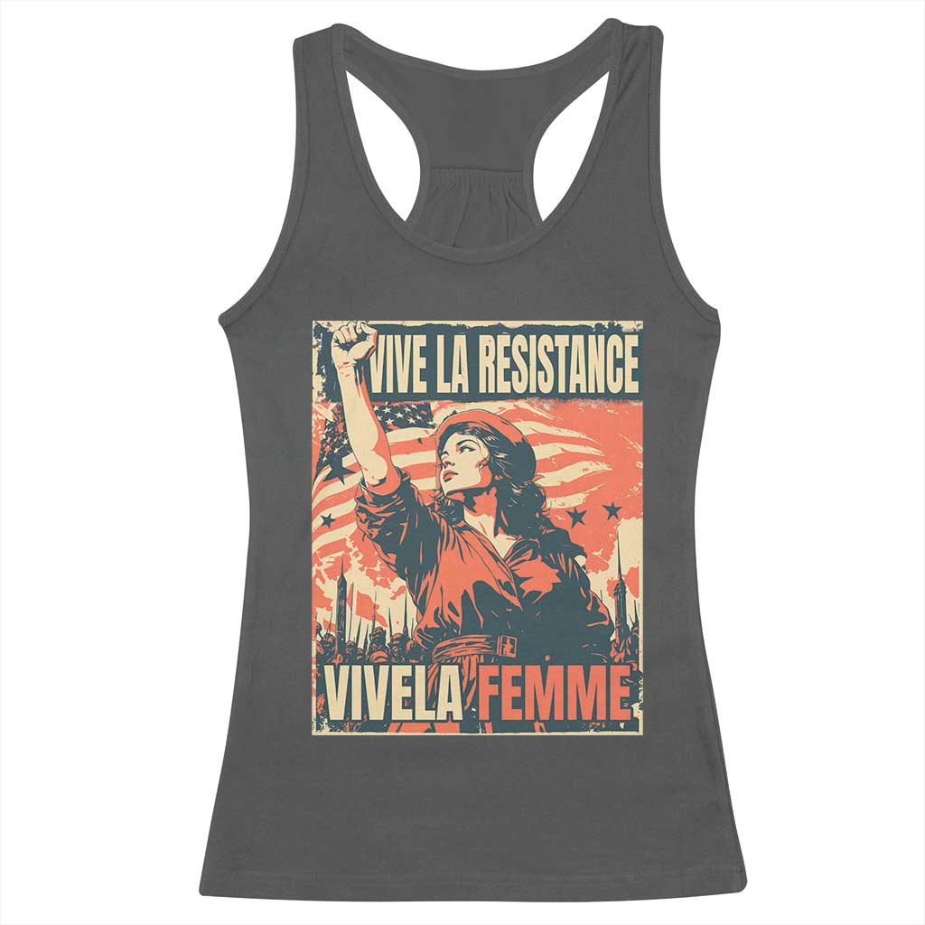 Vive La Resistance Vivela Femme Racerback Tank Top Feminist Women's Right Political Sattire - Wonder Print Shop