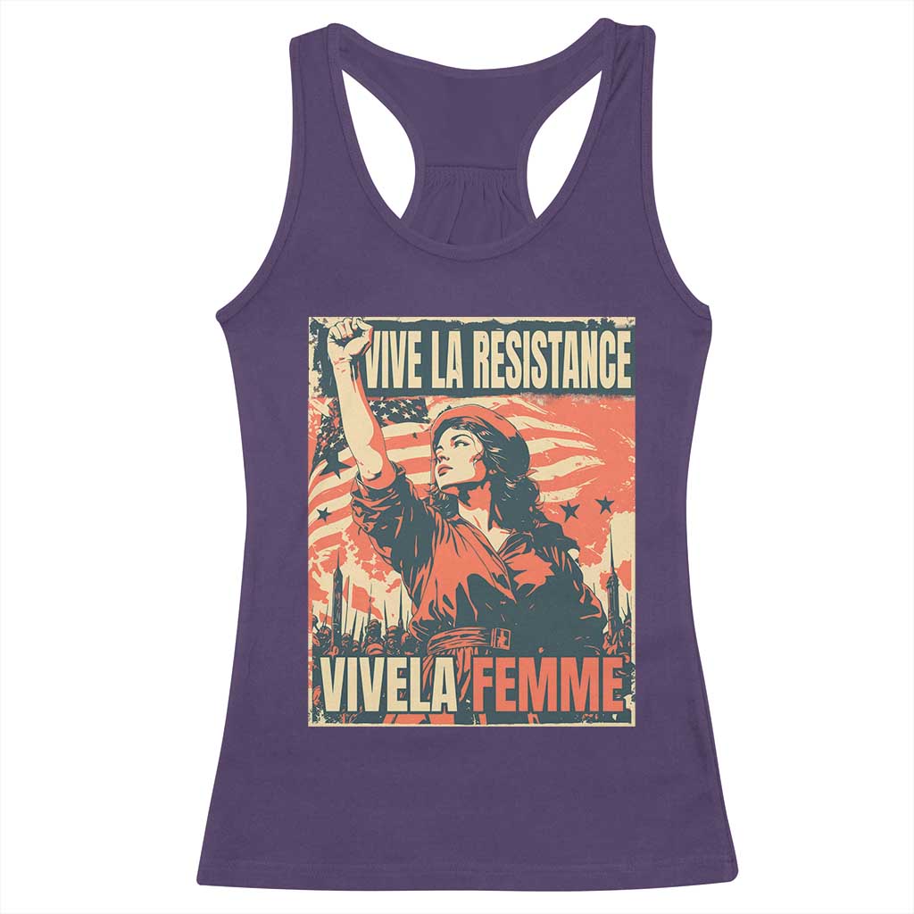 Vive La Resistance Vivela Femme Racerback Tank Top Feminist Women's Right Political Sattire - Wonder Print Shop