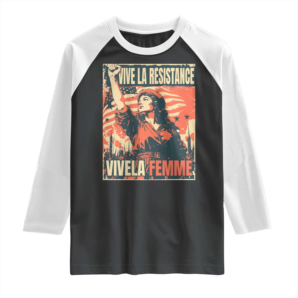 Vive La Resistance Vivela Femme Raglan Shirt Feminist Women's Right Political Sattire - Wonder Print Shop