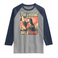 Vive La Resistance Vivela Femme Raglan Shirt Feminist Women's Right Political Sattire - Wonder Print Shop