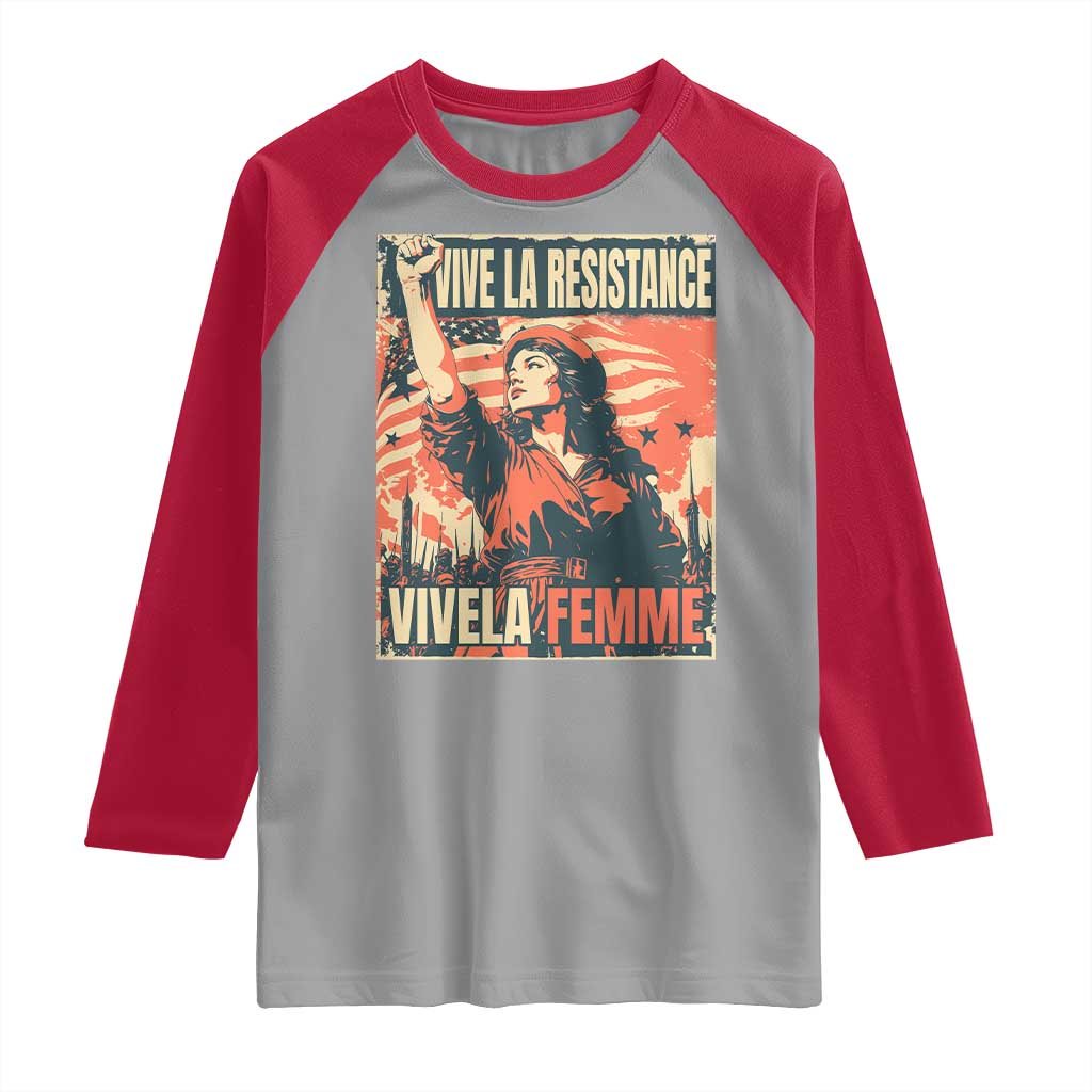 Vive La Resistance Vivela Femme Raglan Shirt Feminist Women's Right Political Sattire - Wonder Print Shop
