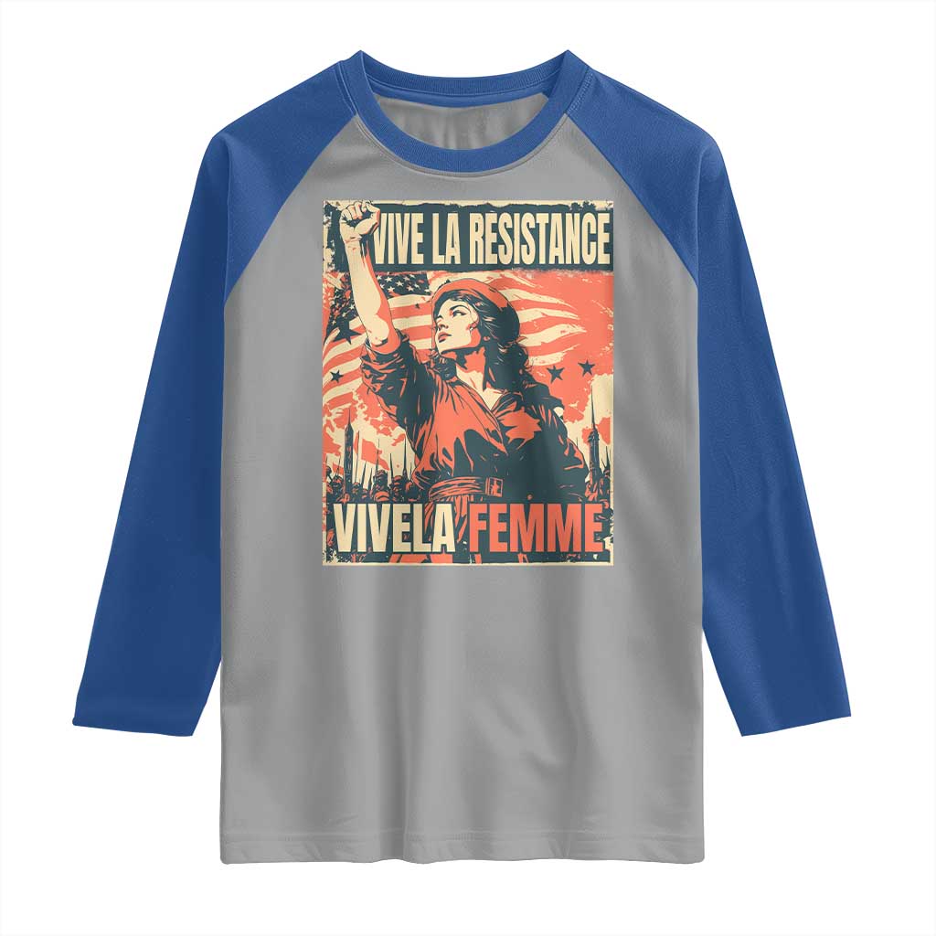 Vive La Resistance Vivela Femme Raglan Shirt Feminist Women's Right Political Sattire - Wonder Print Shop