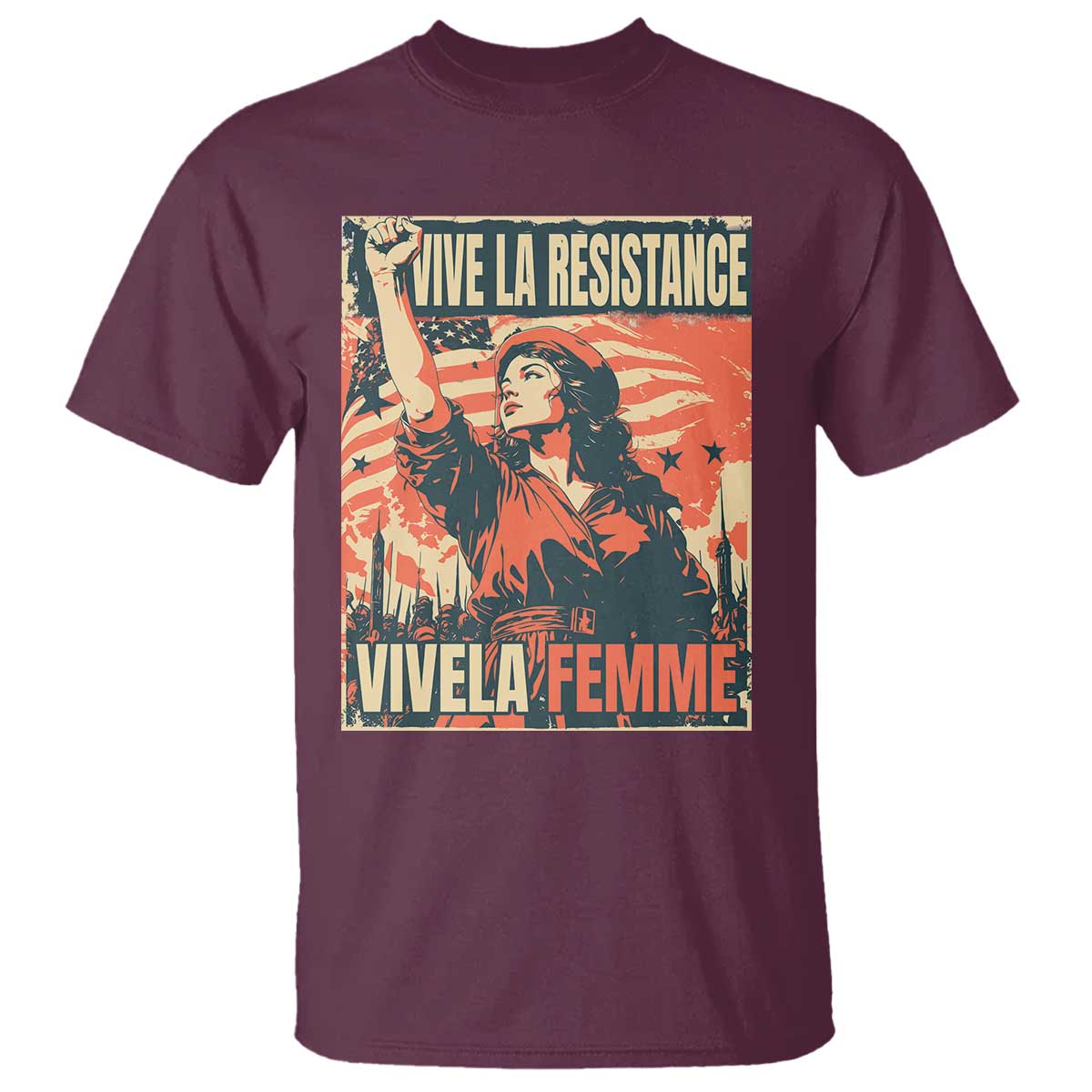 Vive La Resistance Vivela Femme T Shirt Feminist Women's Right Political Sattire - Wonder Print Shop