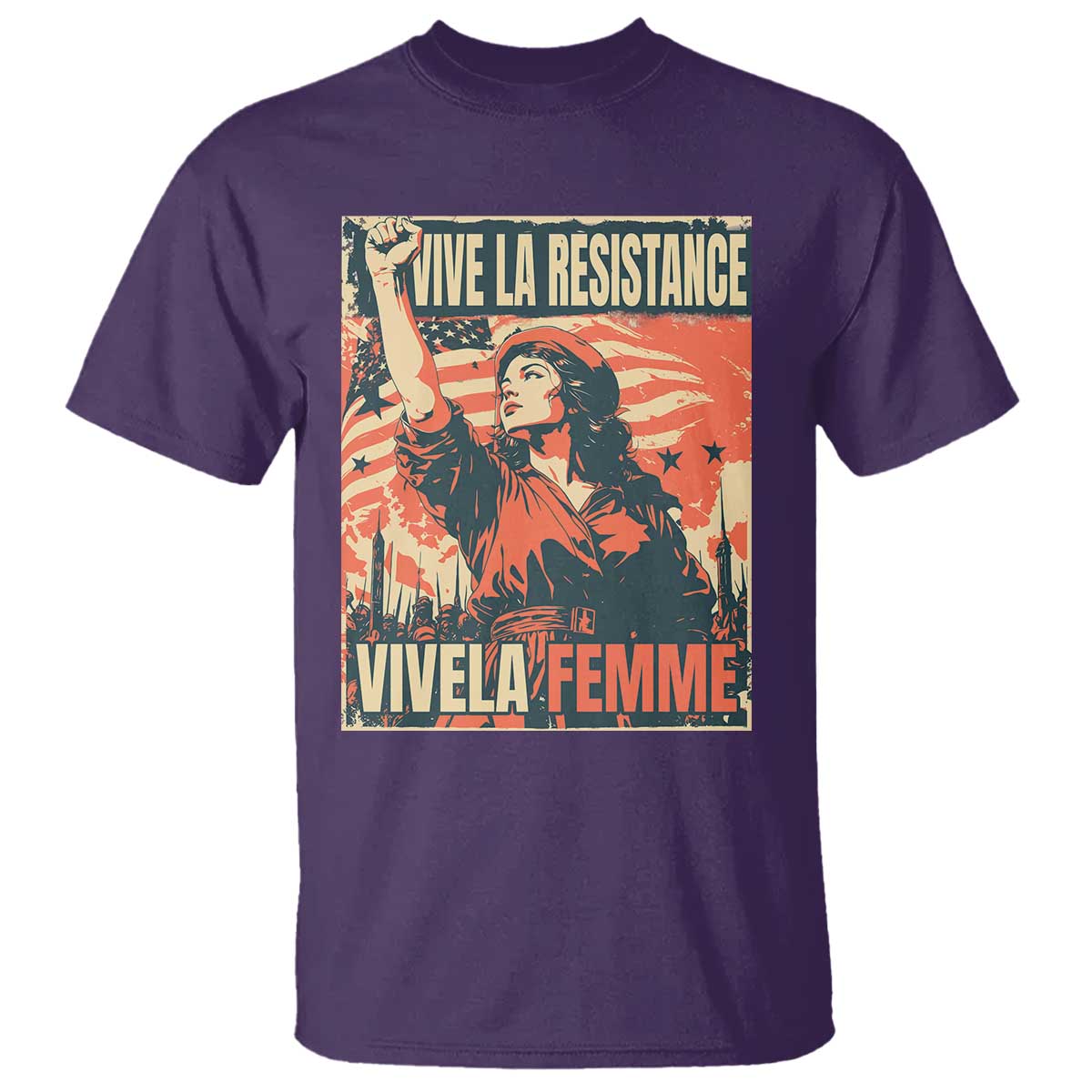 Vive La Resistance Vivela Femme T Shirt Feminist Women's Right Political Sattire - Wonder Print Shop