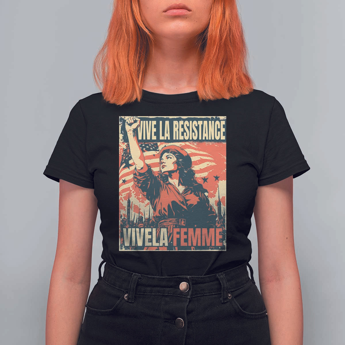 Vive La Resistance Vivela Femme T Shirt For Women Feminist Women's Right Political Sattire - Wonder Print Shop