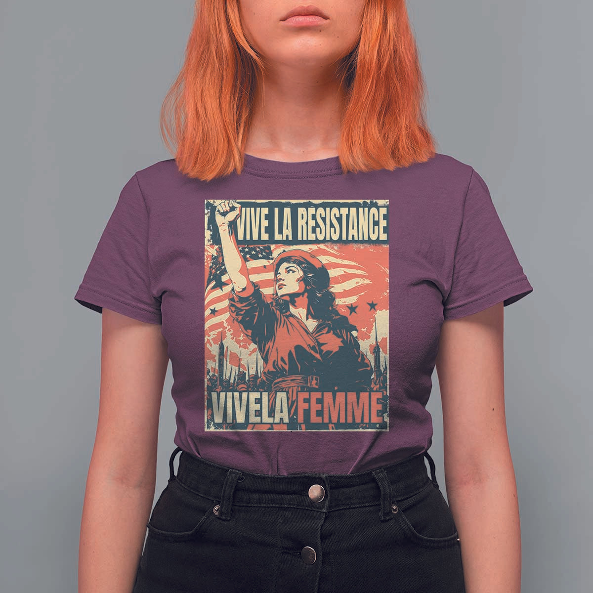 Vive La Resistance Vivela Femme T Shirt For Women Feminist Women's Right Political Sattire - Wonder Print Shop