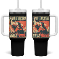 Vive La Resistance Vivela Femme Tumbler With Handle Feminist Women's Right Political Sattire - Wonder Print Shop