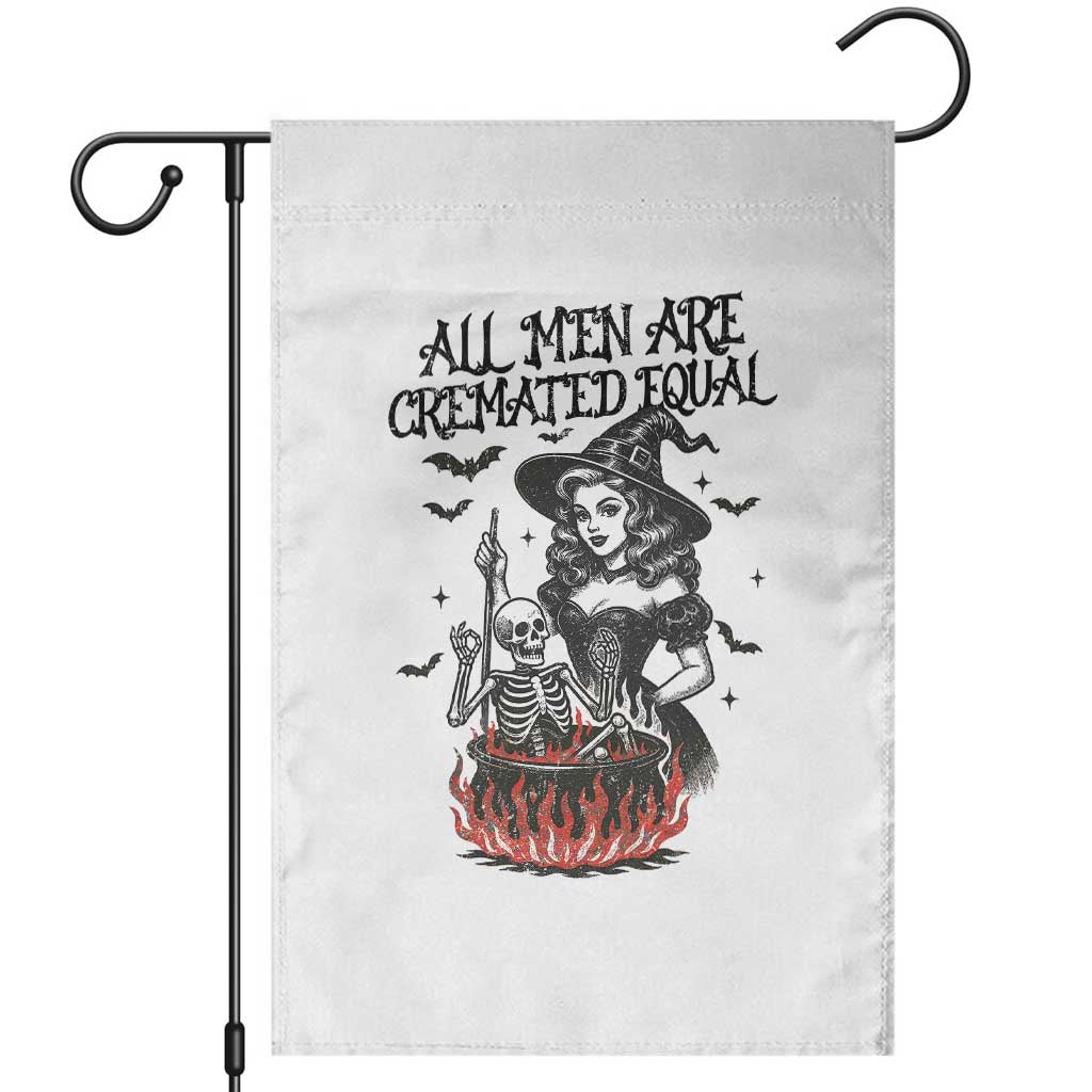 Funny Witch All Men Are Cremated Equal Garden Flag Feminist Halloween - Wonder Print Shop
