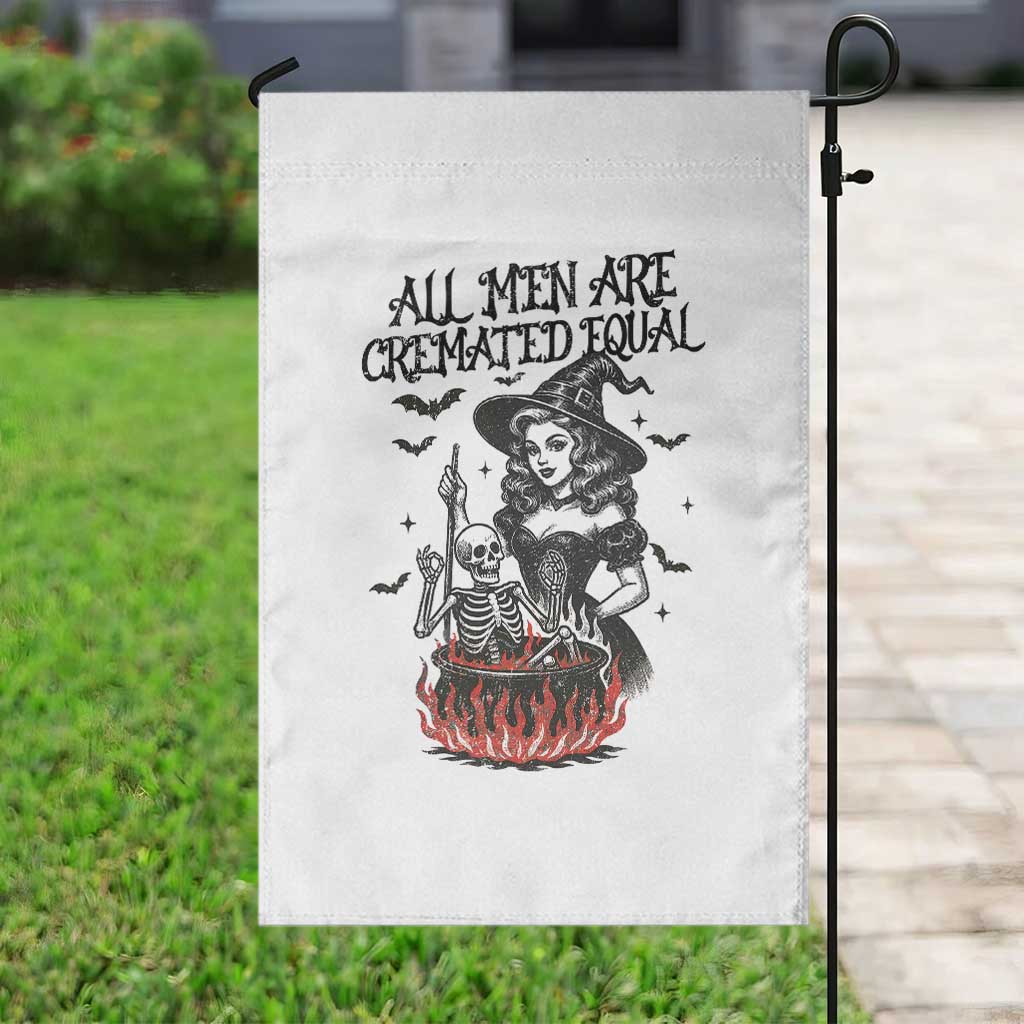 Funny Witch All Men Are Cremated Equal Garden Flag Feminist Halloween - Wonder Print Shop