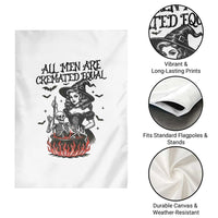 Funny Witch All Men Are Cremated Equal Garden Flag Feminist Halloween - Wonder Print Shop