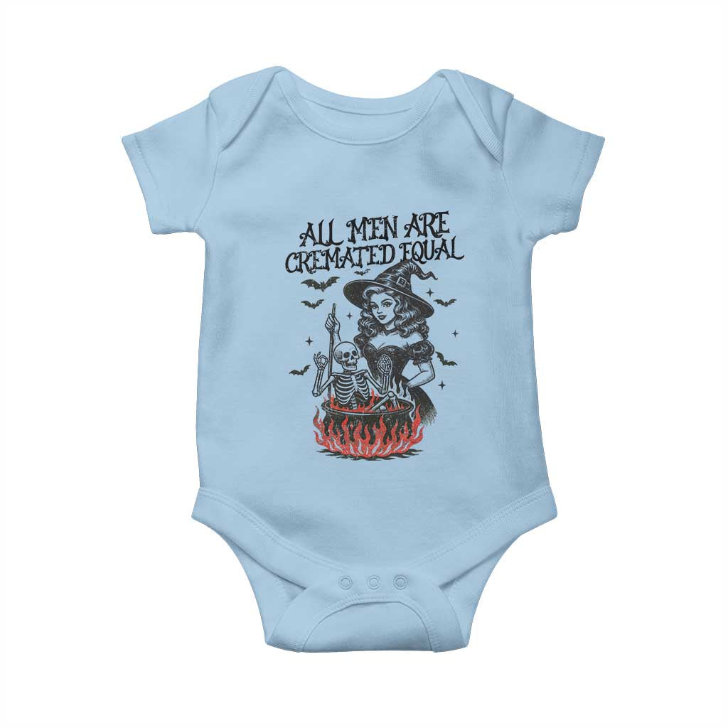Witch All Men Are Cremated Equal Baby Onesie Feminist Halloween - Wonder Print Shop