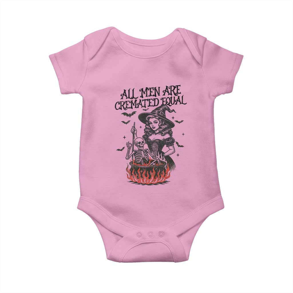Witch All Men Are Cremated Equal Baby Onesie Feminist Halloween - Wonder Print Shop