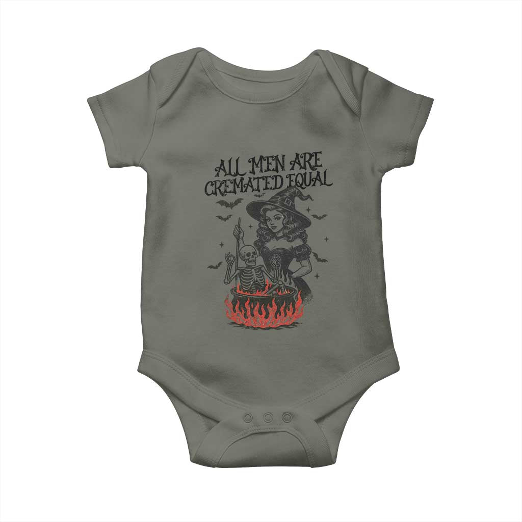 Witch All Men Are Cremated Equal Baby Onesie Feminist Halloween - Wonder Print Shop