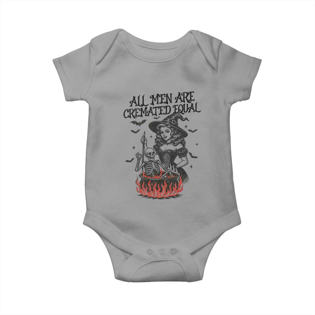 Witch All Men Are Cremated Equal Baby Onesie Feminist Halloween - Wonder Print Shop