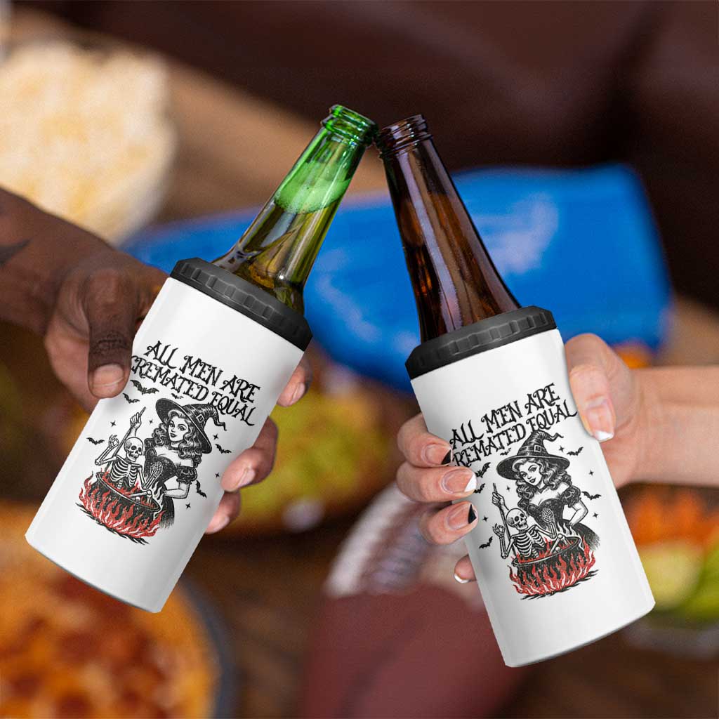 Witch All Men Are Cremated Equal 4 in 1 Can Cooler Tumbler Feminist Halloween - Wonder Print Shop