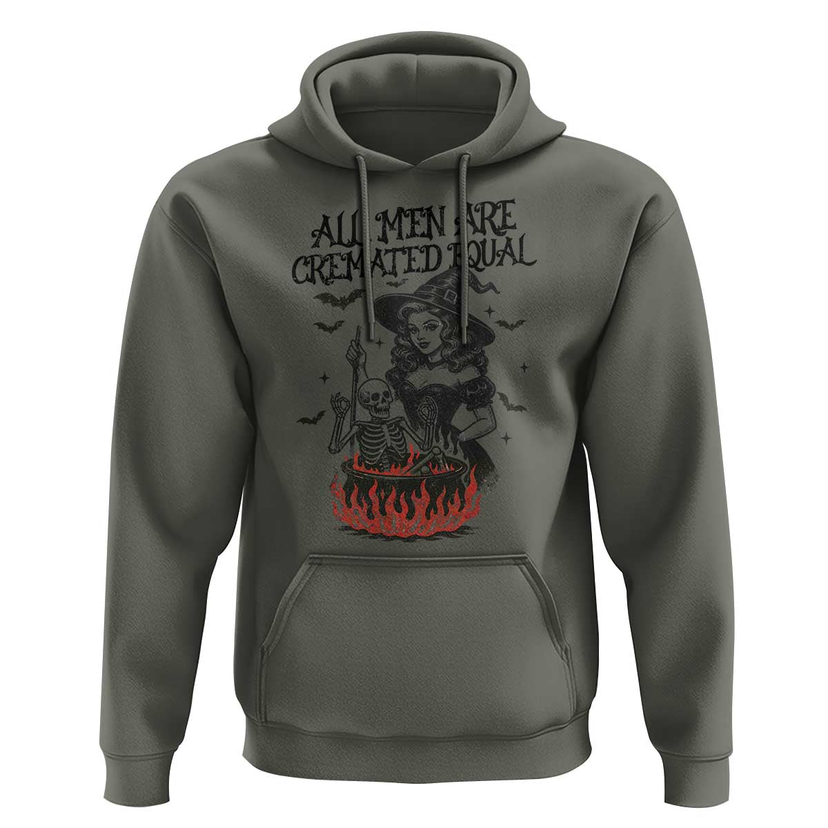Witch All Men Are Cremated Equal Hoodie Feminist Halloween - Wonder Print Shop