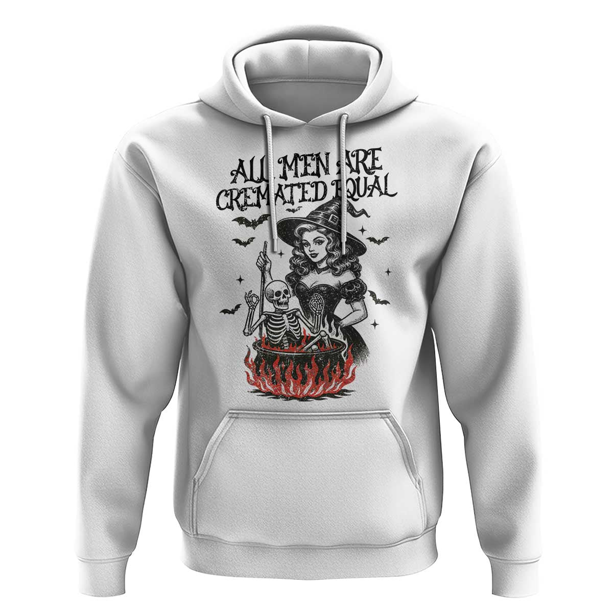 Witch All Men Are Cremated Equal Hoodie Feminist Halloween - Wonder Print Shop