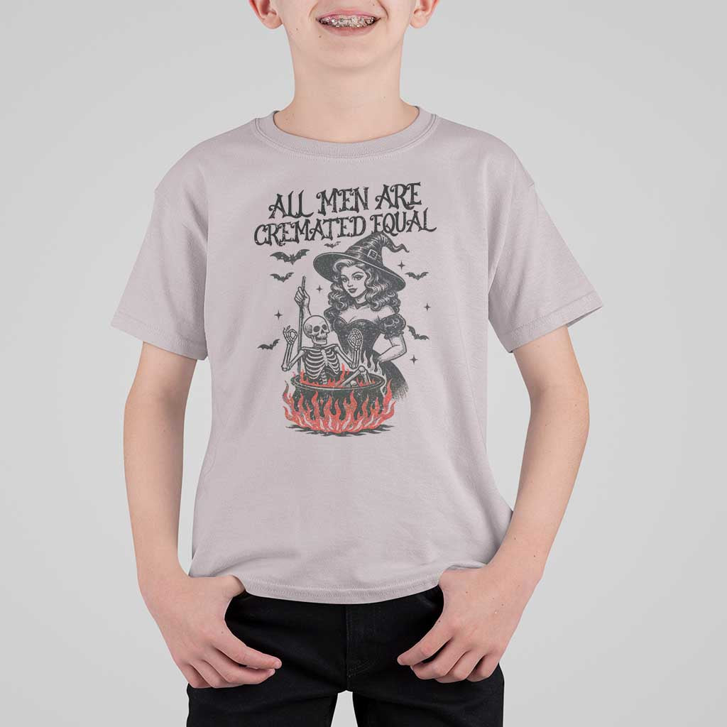 Witch All Men Are Cremated Equal T Shirt For Kid Feminist Halloween - Wonder Print Shop