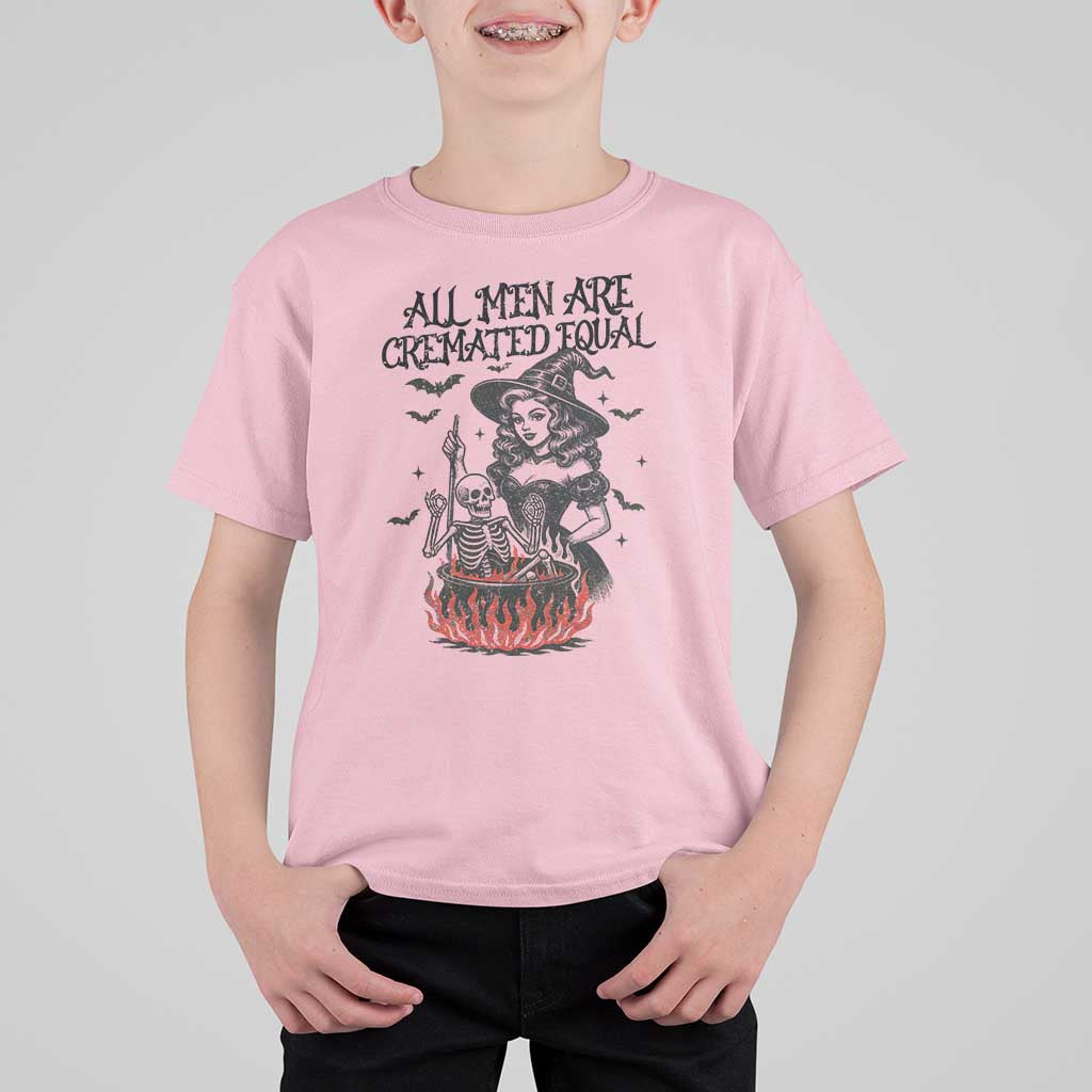 Witch All Men Are Cremated Equal T Shirt For Kid Feminist Halloween - Wonder Print Shop