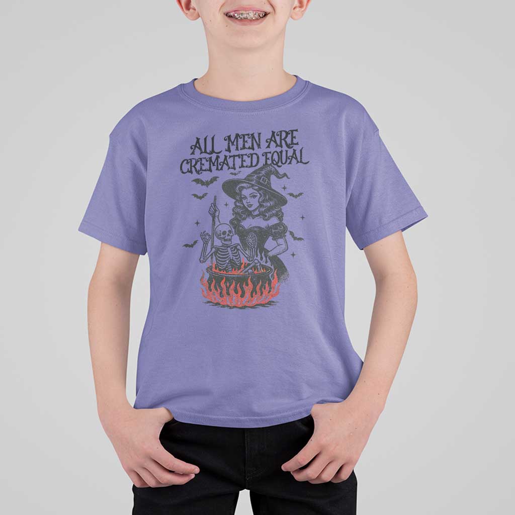 Witch All Men Are Cremated Equal T Shirt For Kid Feminist Halloween - Wonder Print Shop