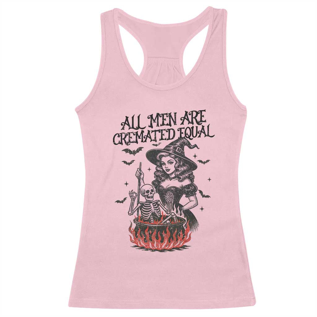 Witch All Men Are Cremated Equal Racerback Tank Top Feminist Halloween - Wonder Print Shop
