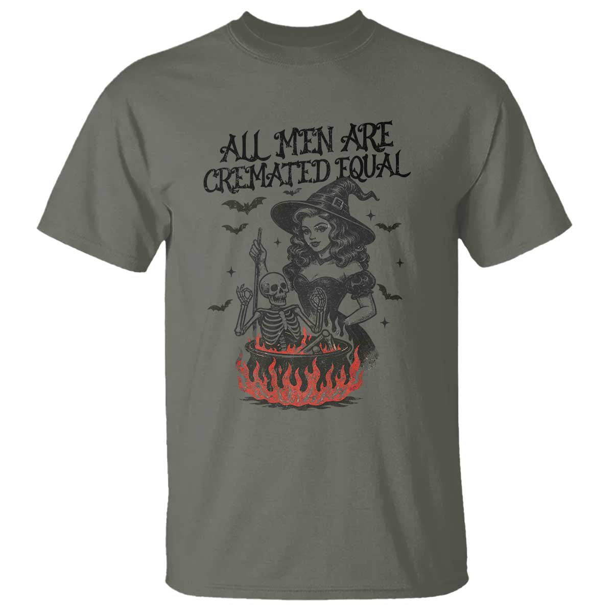 Witch All Men Are Cremated Equal T Shirt Feminist Halloween - Wonder Print Shop