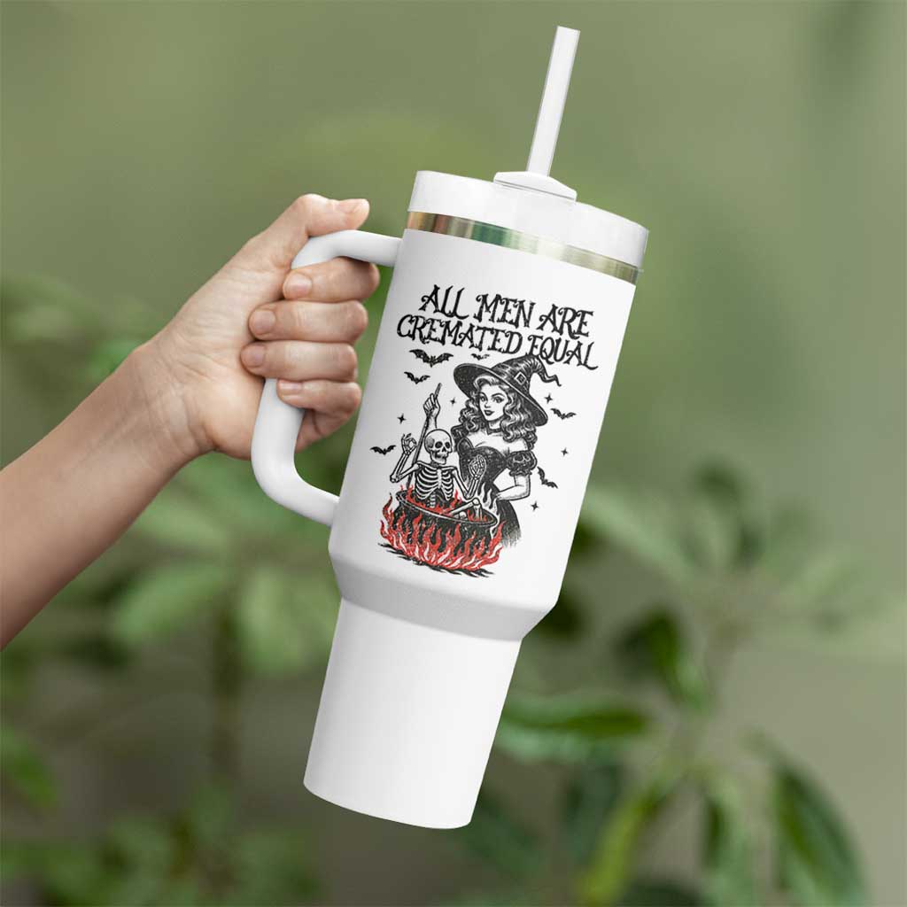 Witch All Men Are Cremated Equal Tumbler With Handle Feminist Halloween - Wonder Print Shop