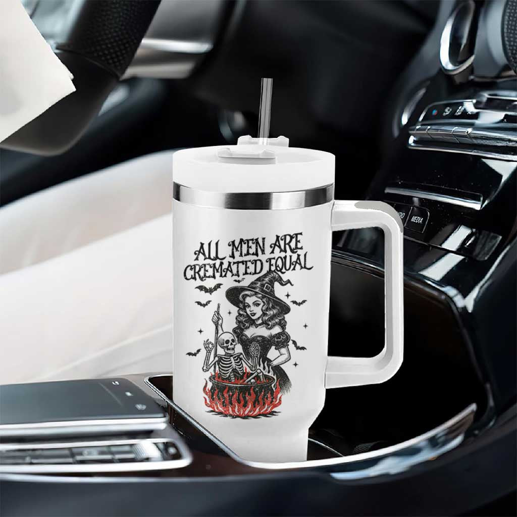Witch All Men Are Cremated Equal Tumbler With Handle Feminist Halloween - Wonder Print Shop