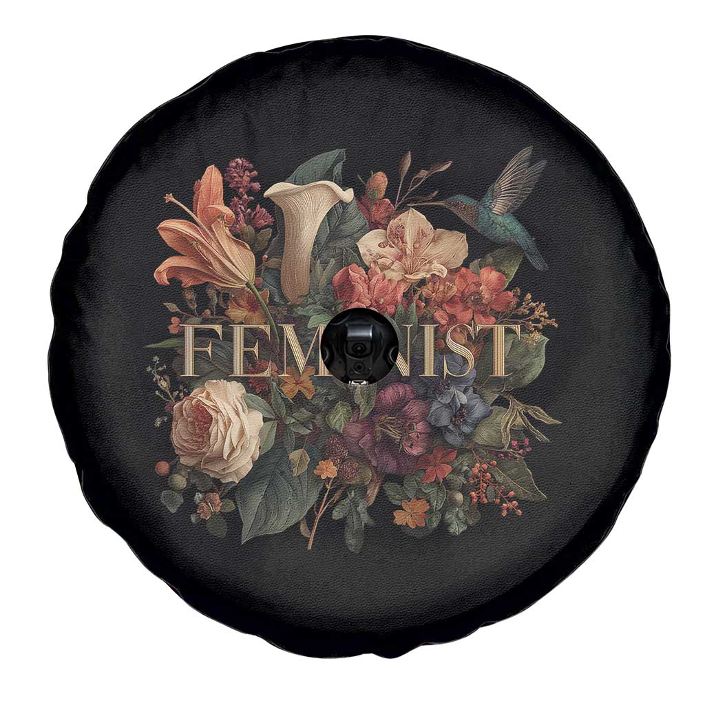 Pro Feminist Women's Rights Vintage Retro Flower Spare Tire Cover - Wonder Print Shop