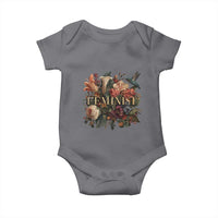 Pro Feminist Women's Rights Vintage Retro Flower Baby Onesie - Wonder Print Shop