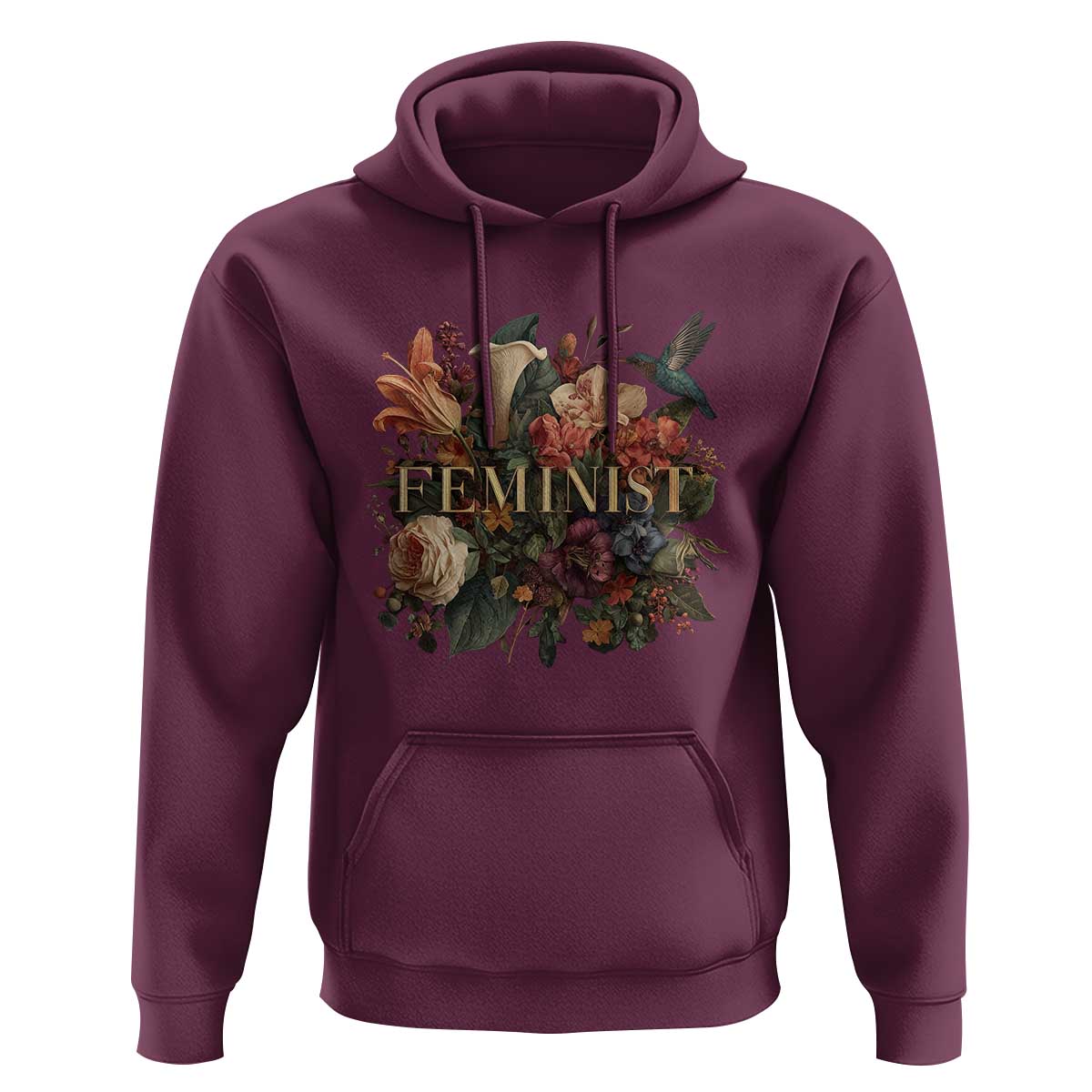 Pro Feminist Women's Rights Vintage Retro Flower Hoodie - Wonder Print Shop